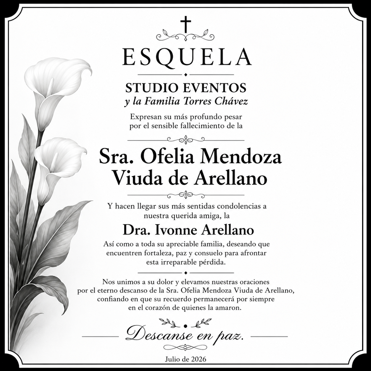 ESQUELA STUDIO EVENTOS